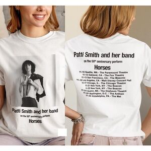 Unisex Tshirt Patti Smith White Shirt 2 Sided